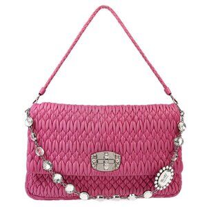 Miu Miu Pink Nappa Crystal Handbag 154 XX91588